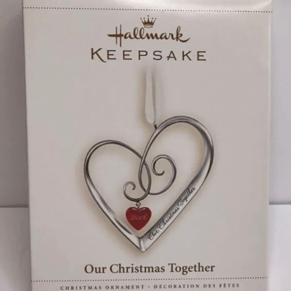 Hallmark - Metal Heart Ornament, 2006, Red Crystal "2006"Our Christmas Together - Picture 2 of 6